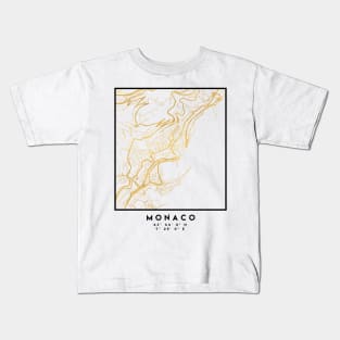 MONACO CITY STREET MAP ART Kids T-Shirt